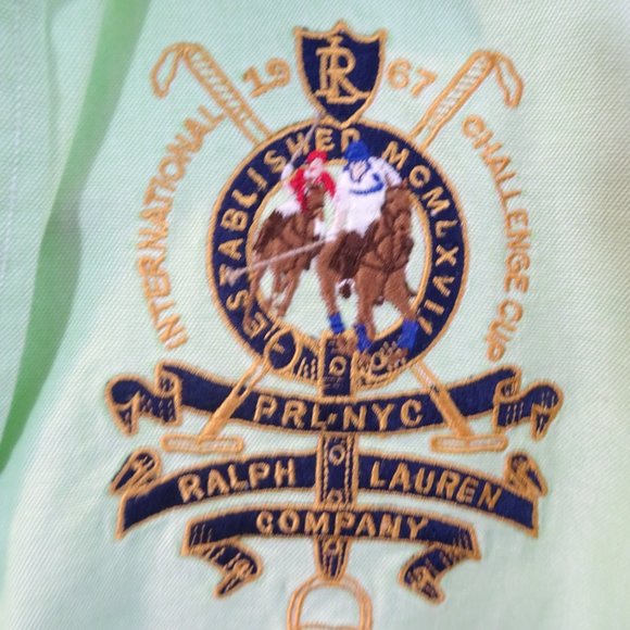 Ralph Lauren Mercer Classic Shirt 4 Mint Green Embroidery RLC Challenge Cup Polo - Picture 3 of 7